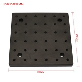 MAYAGU Optical Plate Flat Aluminum Honeycomb Breadboard Experimental Vibration Isolation Platform Workbench M6 Tapped Mounting Holes (150X150X12MM), Black