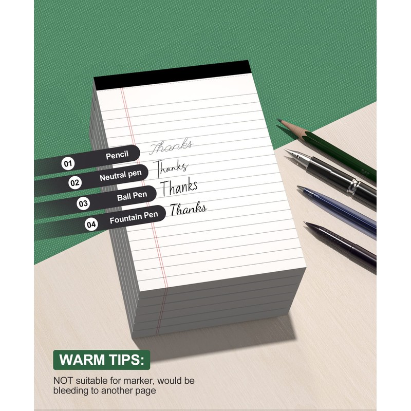 12 Pack Note Pads 4x6 Inch, White Mini Legal Pads,