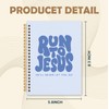 KRHFG Blue Christian Spiral Notebook, Run to Jesus Bible Verse