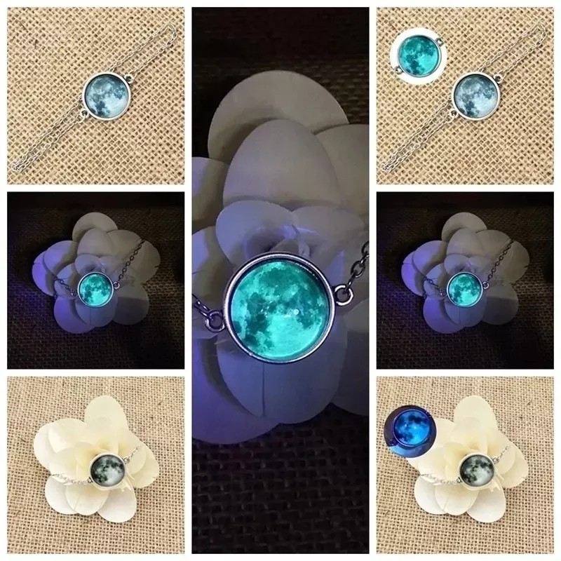 THE9SHOP Pulsera Luna Llena Brilla Oscuridad Moda Brillante Envió 3d