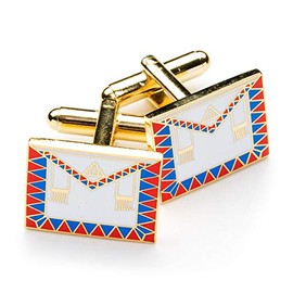 The Masonic Collection - Royal Arch Companions Apron Cufflinks for Men - Gold Plated - Comes in Velvet Pouch - Quality Freemason Gifts for Men
