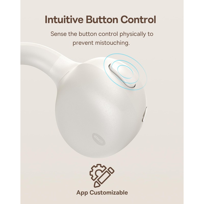 Baseus Bowie MC1 Open Ear Clip-On Earbuds, Adaptive Comfort with