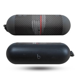 Carbon Fiber Speaker Skin Compatible with Beats Pill (2024) - Thin Red Line - Premium 3M Vinyl Protective Wrap Decal Cover - Easy to Apply | Crafted in The USA by MightySkins