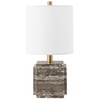 Henn&Hart 16" Tall Stone Table Lamp with Fabric Shade in