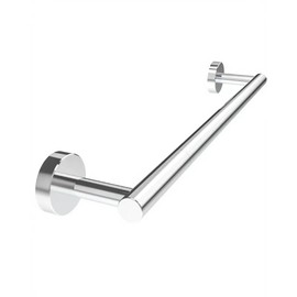 WZRUA Towel Rail Wall Mounted 45CM Chrome Hand Towel Holder, 304 Stainless Steel Rustproof Round Towel Bar Rail Rack for Bathroom