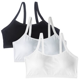 EDS Service Crop Top Bra for Girls, Soft Cotton First Teen Girls Bra, Kids Training Bra Threaded Type with Removable Padfor Age 10-16 Years (3 Pack)