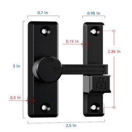 Barn Door Lock Latch – 90 or 180 Degree Universal Barn Door Latch Slide Lock – Home Security Door Lock for Bathroom, Garage, Bedroom, Cabinet – Durable Zinc Alloy Security (Black)