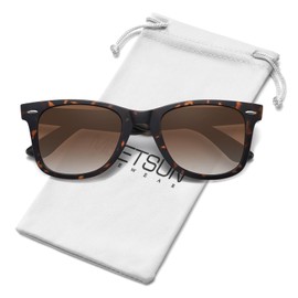 MEETSUN Polarized Sunglasses for Women Classic Retro Square Trendy Ladies Sun Glasses UV400 Leopard Brown Gradient