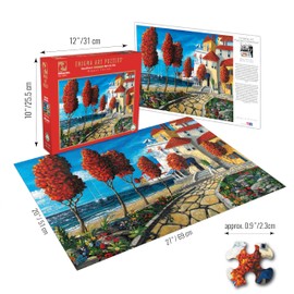 1000 piece puzzle for Adults Enigma MIGUEL FREITAS Beachfront 27X20 blueboard jigsaw by Playview Brands