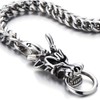 COOLSTEELANDBEYOND Mens Biker Stainless Steel Dragon Curb Chain Bracelet Toggle