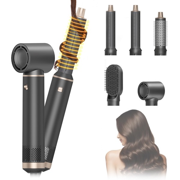 AVENHO 5-in-1 Hair Dryer Brush with Hot Air Curling &