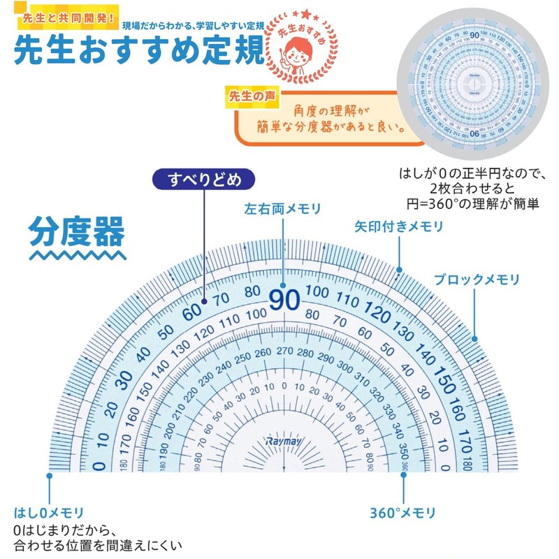 Raymei Fujii APJ907 Ruler Set, Teacher's Recommendation, Large, Transparent