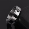 6mm Stainless Steel Cross Spinner Band Ring Stress Relief Christian