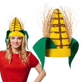 Berlune 1 Pc Funny Corn Hats Corn Cob Hat for Thanksgiving Cosplay Party Accessories