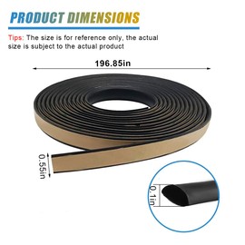 UHANBUT 16.4Ft Car Front Rear Windshield Seal Strip, Waterproof & Soundproof Automotive Window Weather Stripping with Self-Adhesive, Cuttable Rubber Vehicle Sunroof Edge Trim for Car, Truck, SUV