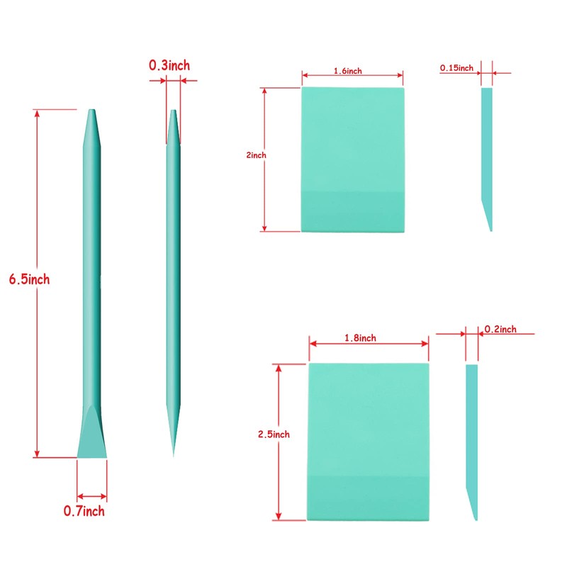 DGAGA Chalk Paste Mini Squeegee with Rubber Sticks Set, 5PCS