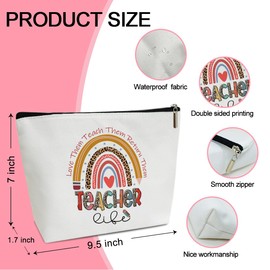 Teacher Makeup Bag Teacher Appreciation Gifts Teacher Life Make Up Bag Teacher Thank You Gifts for Mentor Counselor Teacher Portable Travel Toiletry Bag for Women 1 PCS Cosmetic Bag for Pouch -B22