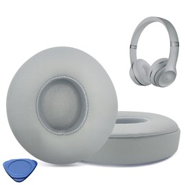 Replacement Earpads for Beats Solo2&3 Headphones,Compatibel Beats Solo2&3 Replacement Ear Pads,Upgraded Ear Covers with Soft Protein Leather,Optimized Noise Isolation Memory Foam (Grey)
