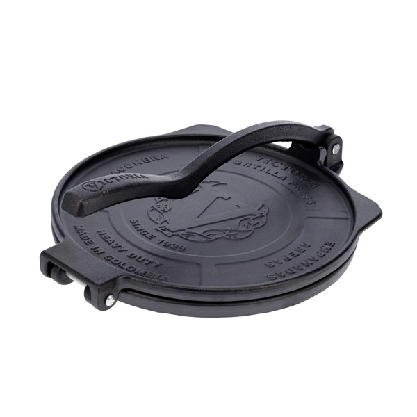 Victoria 10-Inch Commercial-Grade Cast-Iron Tortilla Press, Made from Super-Durable HD Iron, Made in Colombia