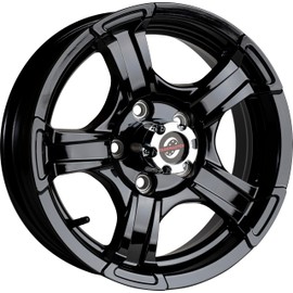Viking Series 15x5 Trailer Wheel 5x4.5 Black Full Paint Aluminum Trailer Rim