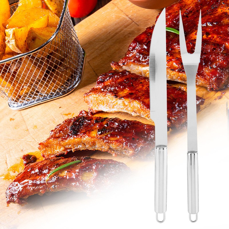 9Pcs/Set Stainless Steel BBQ Tools Set Barbecue Utensils Accessories Kit