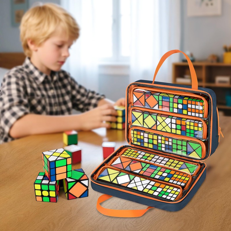 CURMIO Speed Cube Carrying Case, Portable Storage Bag Compatible with