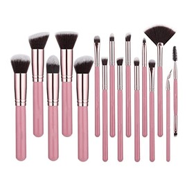 Juego de brochas de maquillaje 16 piezas Juego de brochas de maquillaje Pinceles de base sintética premium Mezcla de polvo facial Sombra de ojos Corrector Juego de brochas de maquillaje, brocha