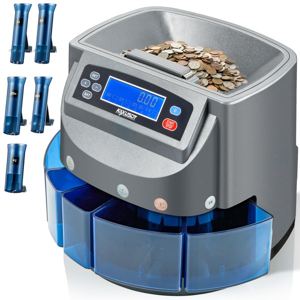 Professional USD Coin Counter Coin Sorter Wrapper Machine, Change Counter