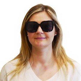 Mini Brille Stylish Sunglasses with Prescription Women's Butterfly, XL Rectangular Chunky or Hexagonal Oversize with Lightweight Plastic Frame, Large Lenses and Case, Reading Sunglasses Women,