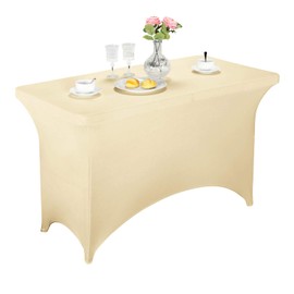 LZY Spandex Fitted Stretch Table Cover for 4ft or 6ft or 8ft Folding Table, Rectangular Cocktail Tablecloth, Perfect for Party or Banquet
