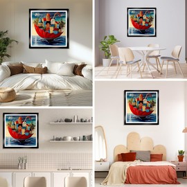 DAERLE Diamond Painting Erwachsene, Schirmhaus, 5D DIY Diamant Painting Bilder Schwebender Regenschirm, Diamant Malerei Diamond Painting Runde Steine für Zuhause Dekor 30x30 cm