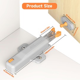 Pack of 4 Cabinet Door Openers Heavy Duty 40N Push-to-Open Cabin Lock with Spring Mechanism for Kitchen Cabinets & Large Cabinets One-Handed Operation, Maintenance-Free & Rustproof