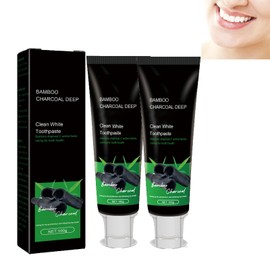 Dyceittdia Bamboo Charcoal Toothpaste, Bamboo Charcoal Deep Teeth Whitening Toothpaste Cleaning Stains Bad Breath Whitening Dental Care Toothpaste, 2 Pieces x 100 g, Toothpastes (03)