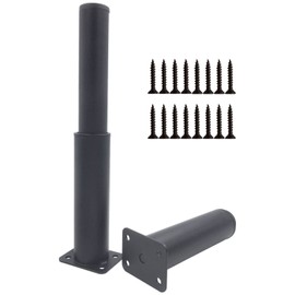 JUMPENGATP Set of 2 Feet for Furniture, Height Adjustable 150-250 mm, Furniture Feet Made of Stainless Steel, Height-Adjustable Furniture Feet for Individual DIY Furniture Design, Colour: Black
