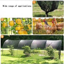 Deluisho Bird Protection Net, 4 x 10 m Tree Net, Garden Net, Pond Net, Pool Net, Plastic Pull Body Net, Multifunctional Garden Net, Durable, Weatherproof, Black