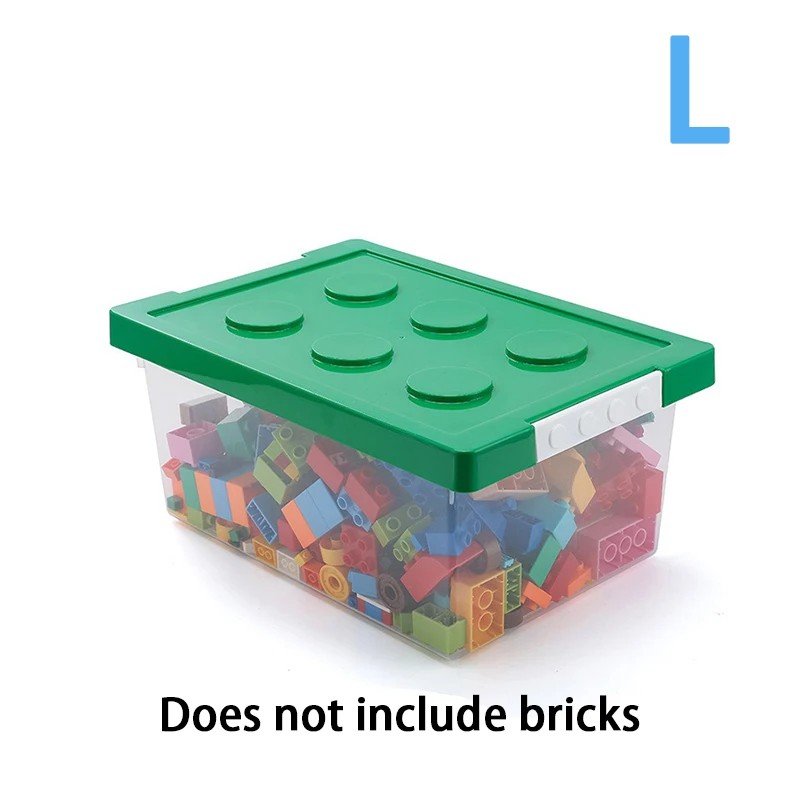 Building Blocks Storage Box for Kids - Transparent Stackable Organizer