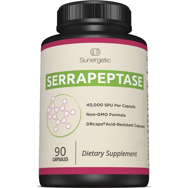 Premium Serrapeptase Enzyme Supplement â Helps Support Sinus Health â Powerful Serrapeptase Enzymes Formula â 40,000 SU Per Capsule- 90 Enteric Coated Serrapeptase Capsules