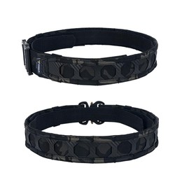 IDOGEAR SPORTS Molle Battle Belt 2 inch Quick Release Rigger Combat Belt With 1.5 Inch Inner Belt Hook and Loop (Large, Multi-camo Black)