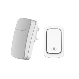 MaximalPower Wireless Doorbell No Battery Required Waterproof Self-Powered Door Bell Sets Home Outdoor Kinetic Ring Chime Doorbell Protection - Door Bell QX001 WT (1 Pack)