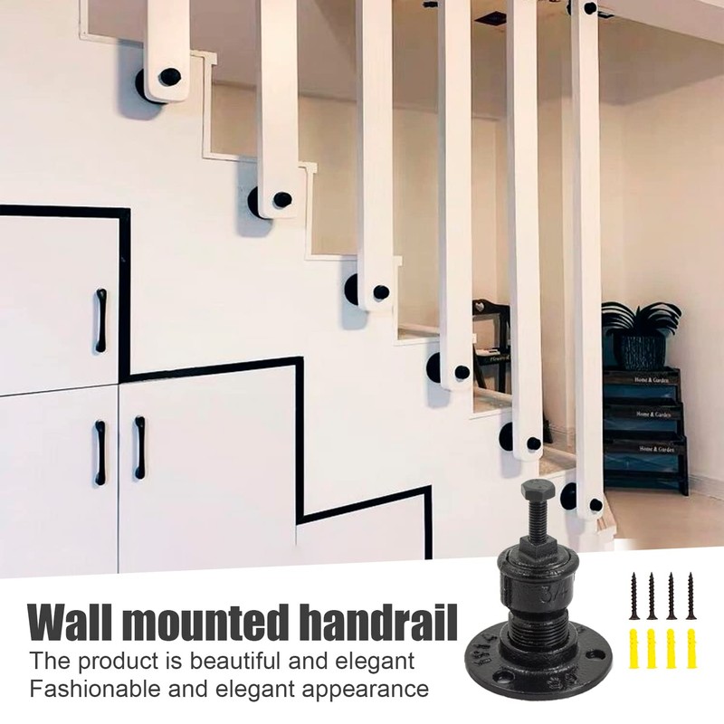 Handrail Holder Handrail Bracket Handrail Support Railing Brackets - Black