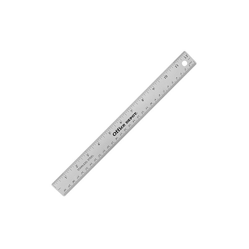 Office Depot Stainless Steel Ruler, 12in., NB-20110510 SILVER