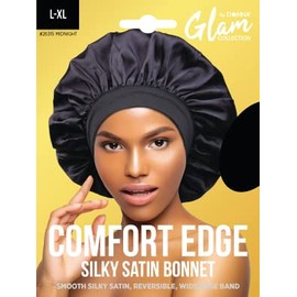 Donna Gorro Ducha Reversible Satén Sedoso Comfort Edge Mujer Seda Dormir Talla Unidad Color Medianoche