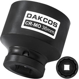 DAKCOS 1/2" Drive 36mm Impact Wrench Socket Drive Shaft Tool, CR-MO Socket