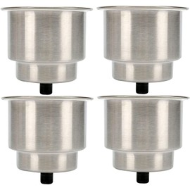 4pcs Stainless Steel Cup Drink Holder with Drain Marine Boat RV Camper