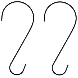 RuiLing 2-Pack 12 Inch Black Coating Metal Tree Branch Hook/Garden Hooks/S Hooks for Hanging Plants, Bird Feeders, Baskets, Lanterns and Ornaments, and More.