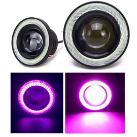 Kstyle Pink 3.5 LED Fog Light Universal with Squid Ring 30w High Performance COB Waterproof Left and Right 2pcs Set (3.5"-89mm)