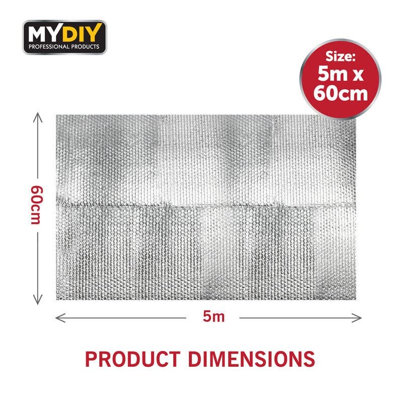 Radiator Insulation Reflective Foil - 5m x 60cm Heat Reflector
