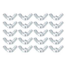 uxcell M8x1.25mm Wing Nut 50 Pcs, Carbon Steel Butterfly Wing Nuts Fasteners Parts Hand Twist Tighten Wing Nuts for Machinery Electronic Equipment DIY, White