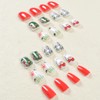 Christmas Short Press on Nails Round Shape Fake Nails Cute