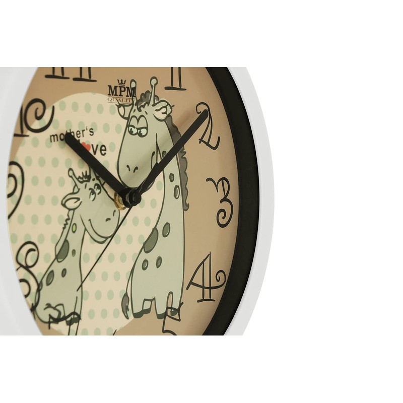 MPM Colourful Children's Wall Clock Made of Plastic with Giraffe